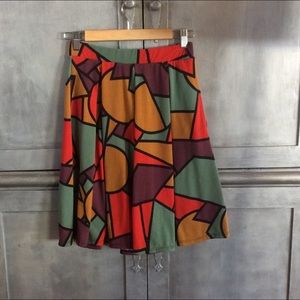 LuLaRoe Madison skirt, Knee length, Abstract S EUC